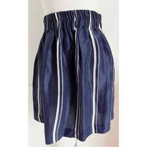 Apiece Apart • Navy Blue Striped High Waisted Short Skirt